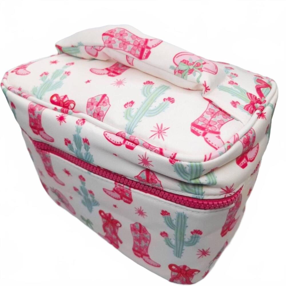 NEW ELLISON+YOUNG women's western whimsy travel cosmetic case in multi